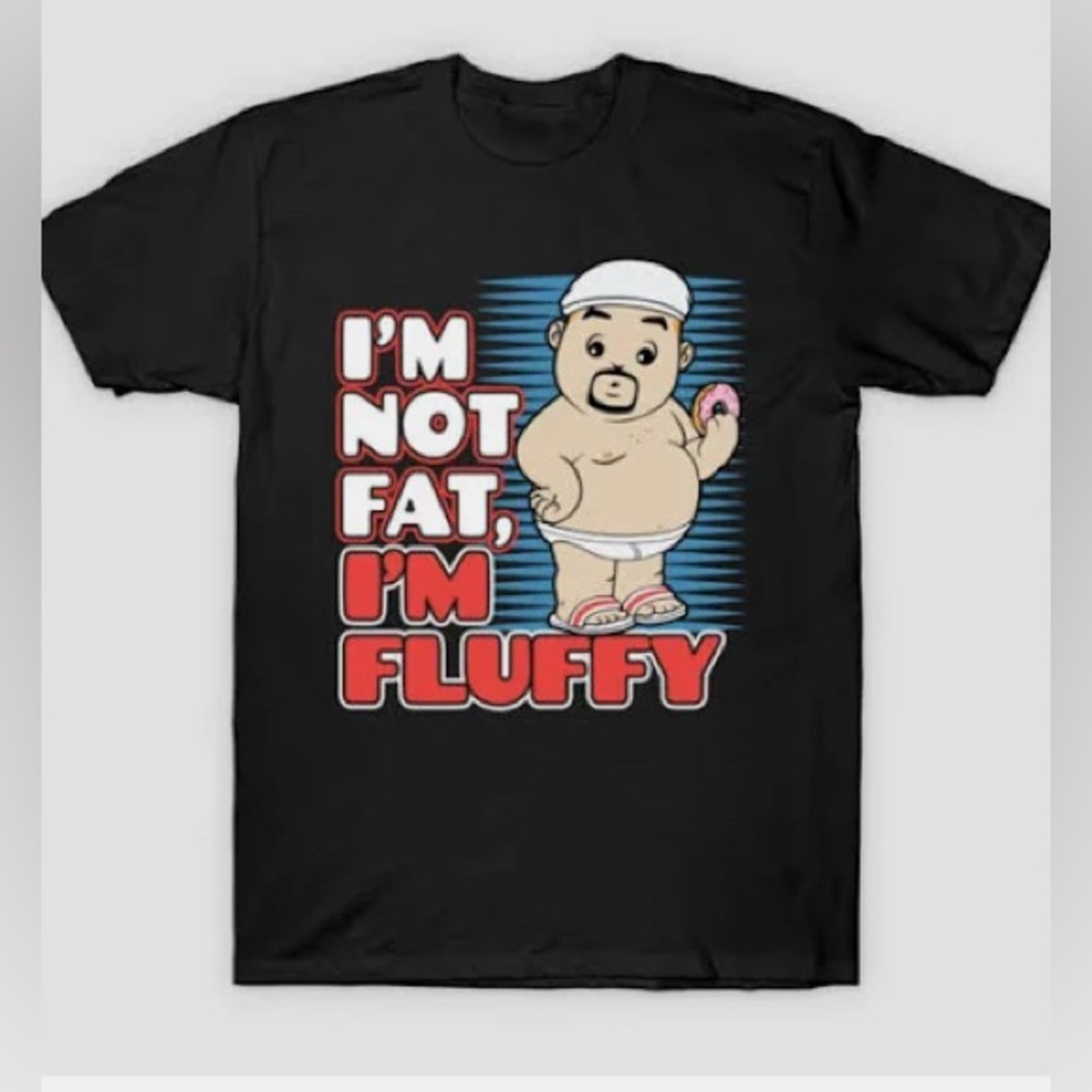 Black Graphic T-Shirt with Fluffy Design